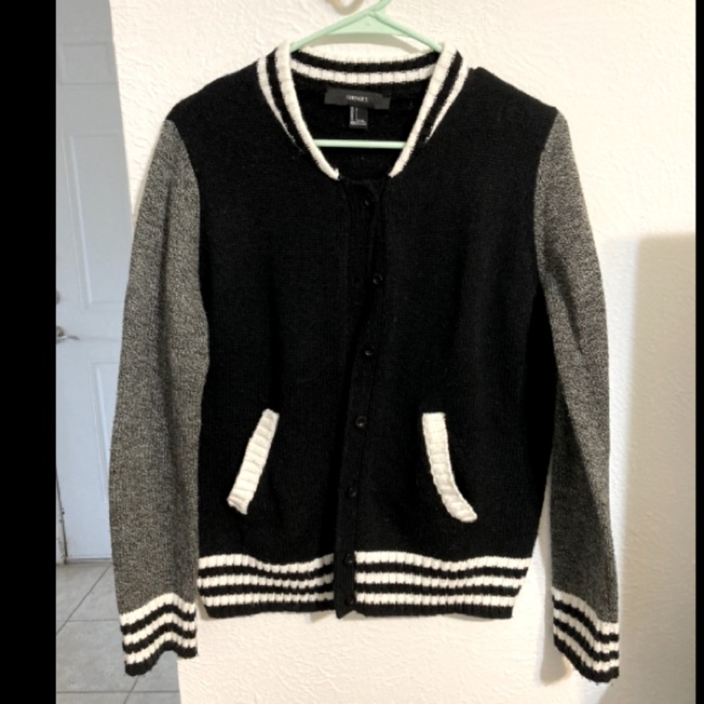 Letterman jacket style sweater